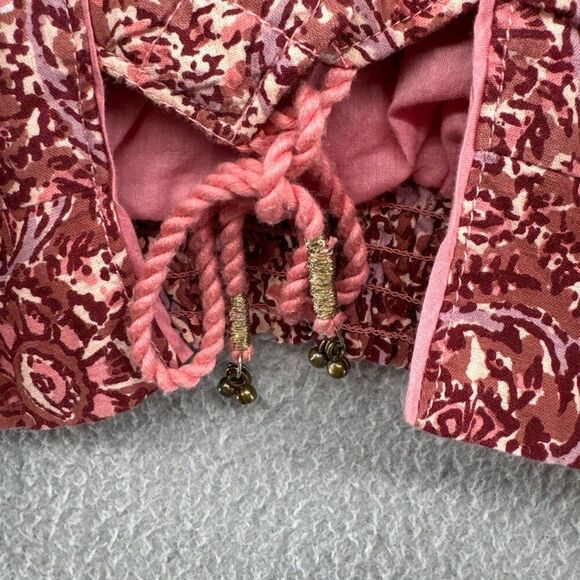 Free People Rosalina Jacket Mocha Combo Printed Dolman Sleeve Size Small - Picture 9 of 16